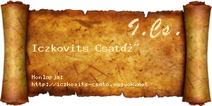 Iczkovits Csató névjegykártya